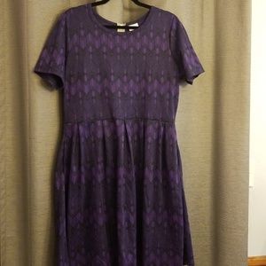 LulaRoe Amelia Dress 3xl Purple & Black